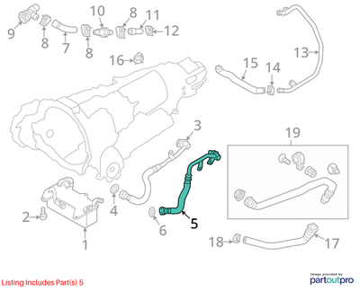 Audi 2011-2014 Q5 Automatic Transmission Oil Cooler Hose Assy 4H0317817H
