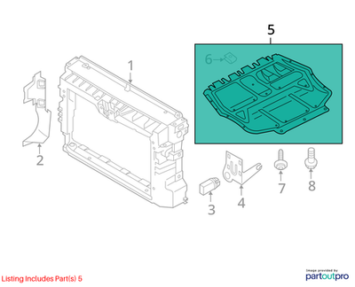 Volkswagen 2011-2015 Beetle Radiator Support Splash Shield 5C0825237B