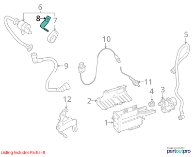 2012 Mini Cooper Fuel Tank Vent Hose Bracket Used OEM 13907566612