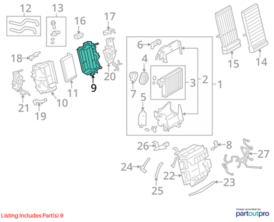 2012 Audi A4 Heater-Core Case Housing Used OEM 8K1820007G