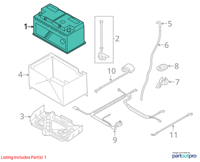 2012 Mini Cooper Battery Used OEM 61217571896