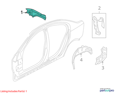 2009 Chevrolet Lumina S Left Outer Side Body Panel Brace Used OEM 92189290