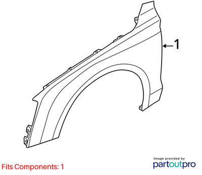 2012 Audi A8 Quattro Front Left Fender Used OEM 4H0821105B