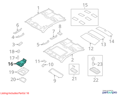 2013 BMW 520i F10 Overhead Control Panel Repair Kit Used OEM 61319232055