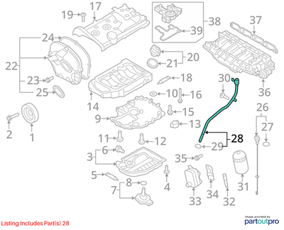 Audi 2011-2017 Q5 Engine Oil Dipstick Tube 06J115610L