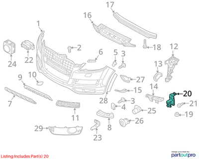 Audi 2007-2021 Q7 Bumper Impact Bar Bracket 4L0807133A