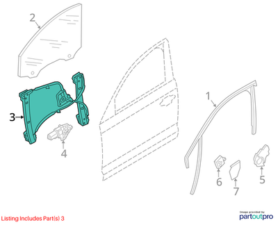 2012–2018 Audi A6/S6 Front Left Window Regulator OEM 4G0837461