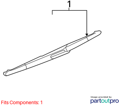 2012 Mini Cooper Rear Wiper Blade Used OEM 61622754285