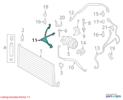 2012 Mini Cooper Countryman A/C Suction Line Used OEM 64539808215