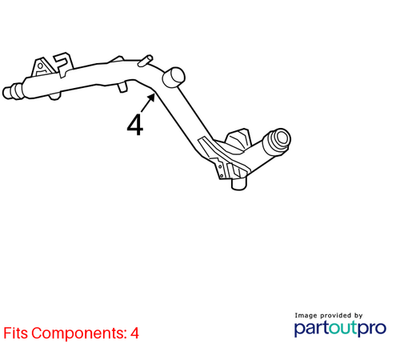2012-2015 Audi  A6 Engine Coolant Pipe 06E121045BB