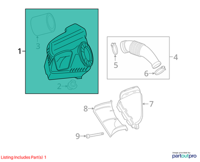 Audi 2012-2018 A6 Air Filter And Housing Assembly 4G0133836AB
