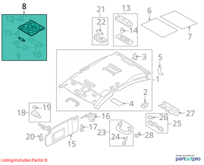 Volkswagen 2013-2017 CC Dome Lamp Assembly 1K0947105AEKOT