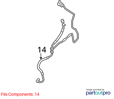 2007–2015 Mini Cooper A/C Pressure / Liquid Hose OEM 64539230693