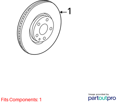 2018 Cadillac CTS Front Brake Rotor Used OEM 13578074
