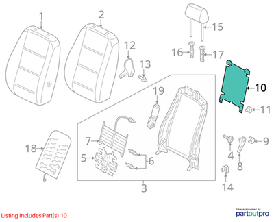2011–2018 VW Jetta Seat Back Panel (Front) Used OEM 5N0881989D
