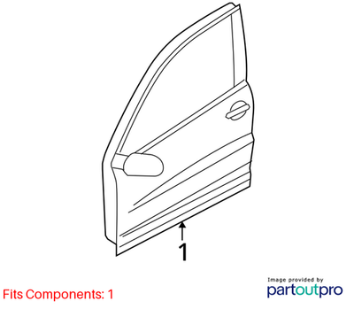 2009-2017 Volkswagen Tiguan Door Shell 5N0831055B