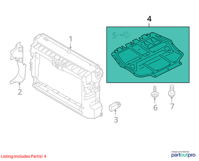 Volkswagen 2012-2022 Passat Radiator Support Splash Shield 561825237D