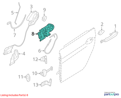 2013 BMW 520i Right Outside Door‑Handle Carrier OEM 51217175650