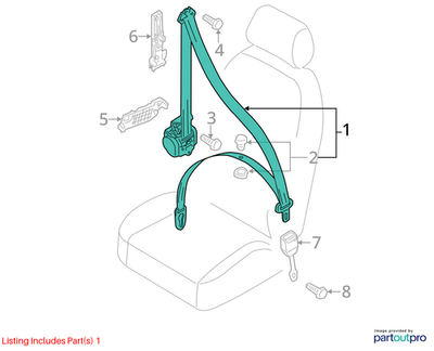 Audi 14-25 SQ5 Seat Belt Lap And Shoulder Belt 8R1857705NOVD