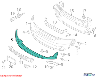 2012 Mini Cooper Countryman Front Bumper Lower Spoiler Used OEM 51119802060