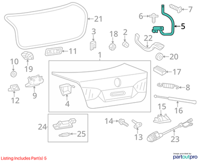 Volkswagen 2001-2011 Volkswagen Jetta Deck Lid Hinge 5C6827301B