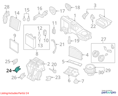 Volkswagen 2009-2016 CC Heater Blend Door Actuator 3C1907511F