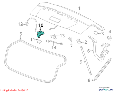 2018 Cadillac CTS Rear Compartment Lid Latch Used OEM 13513995