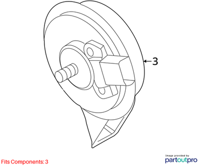 2011–2018 VW Jetta Low-Tone Horn Used OEM 5C0951221B