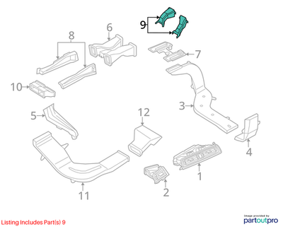 2013 BMW 520i F10 Delivery Specification Air Duct Rear Used OEM 64229216772