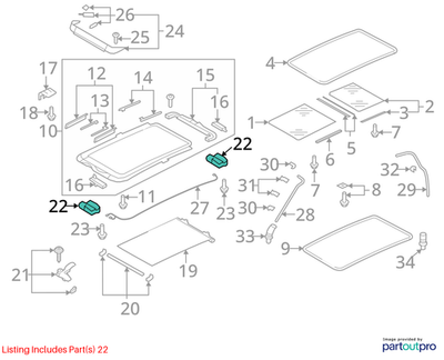 Volkswagen 2014-2018 Volkswagen Tiguan Sunroof Motor 7N0959591B