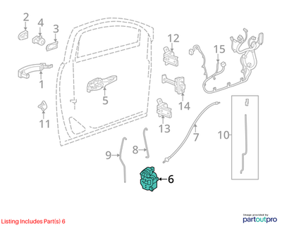 2010 Chevrolet Cruze Right Front Side Door Latch Used OEM 13579523