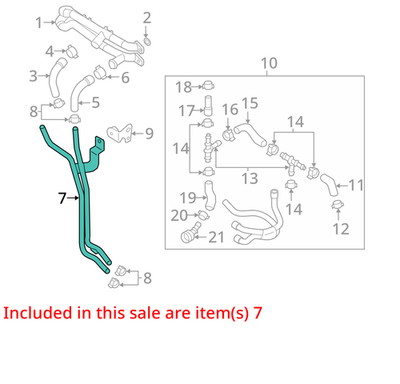 2016-2020 Audi A6 Engine Coolant Pipe Lower 06E121083G