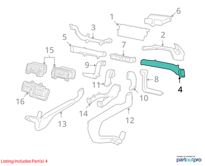 2009 Chevrolet Lumina S Right Outer Dash Air Outlet Duct Used OEM 92157873
