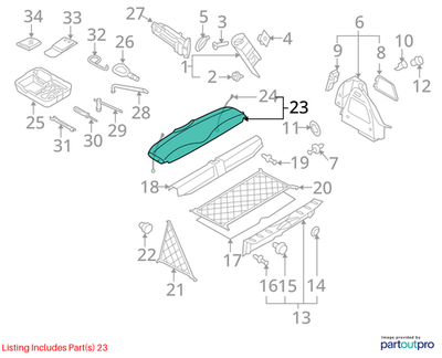 2011–2013 Mini Cooper Hatchback Rear Window Shelf Used OEM 51467151717