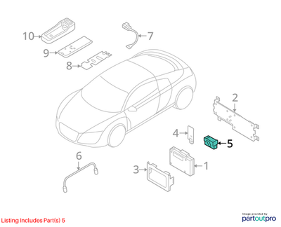2010–2012 AUDI VW 54-PIN FLAT CONTACT HOUSING CONNECTOR USED OEM 4E0972144