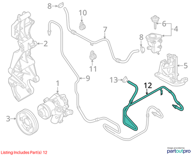 Volkswagen 2012-2014 Passat Power Steering Return Hose 5C0422891J
