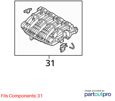 2014 Volkswagen Jetta Engine Intake Manifold Used OEM 06L133201FB