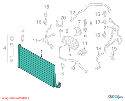2012 Mini Cooper Countryman A/C Condenser with Drier Used OEM 64539239920