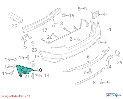 2008–12 Audi Right Front Bumper Guide Section Support Bracket USED OEM 8K5807454
