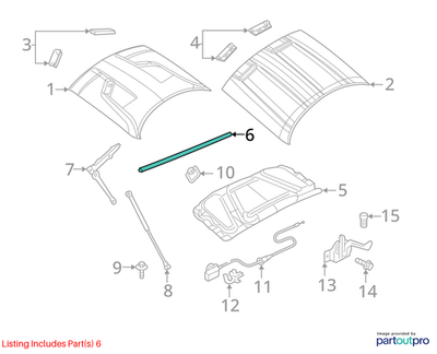 Dodge 2008-2023 Challenger Hood To Radiator Weatherstrip 68040220AC