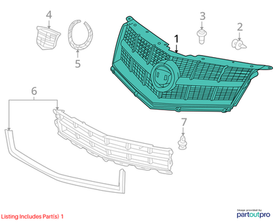 2011 Cadillac SRX Front Upper Grille Assembly Used OEM 20929728