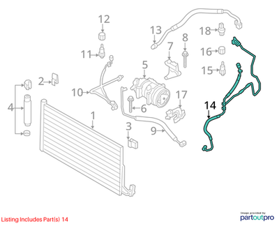 2007–2015 Mini Cooper A/C Pressure / Liquid Hose OEM 64539230693