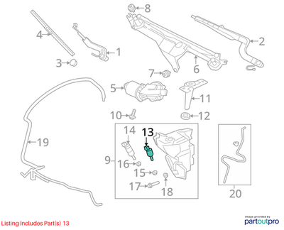 Jaguar 2007-2015 Jaguar XK Windscreen Washer Pump C2S4065