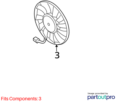 2010–2014 VW/Audi Engine Cooling Fan Motor USED OEM 1KM959455D