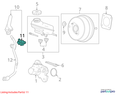 2018 Cadillac CTS Power Brake Booster Pressure Sensor Used OEM 20876799