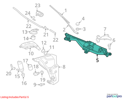 Audi Q5 Windshield Wiper Motor 2.0L TFSI Automatic 8R1955023D
