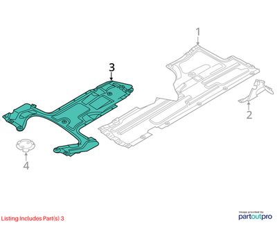 2011–2016 BMW 520i Center Underfloor Coating USED OEM 51757207147