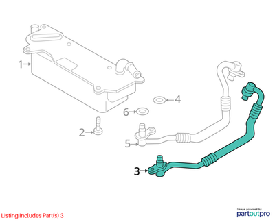 2012-2018 Audi A6/S6 Transmission Oil Cooler Hose Used OEM 4G0317818S