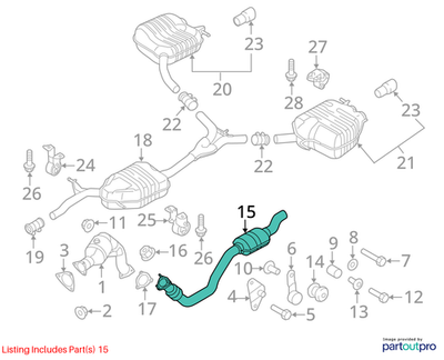2013 Audi Q5 Exhaust Intermediate Pipe Used OEM 8K0253102AC