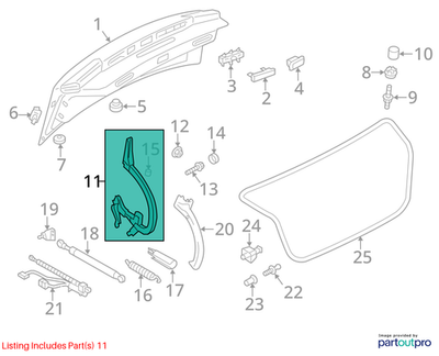 Audi 2013-2018 Audi S6 Trunk Lid Hinge 4G5827301B